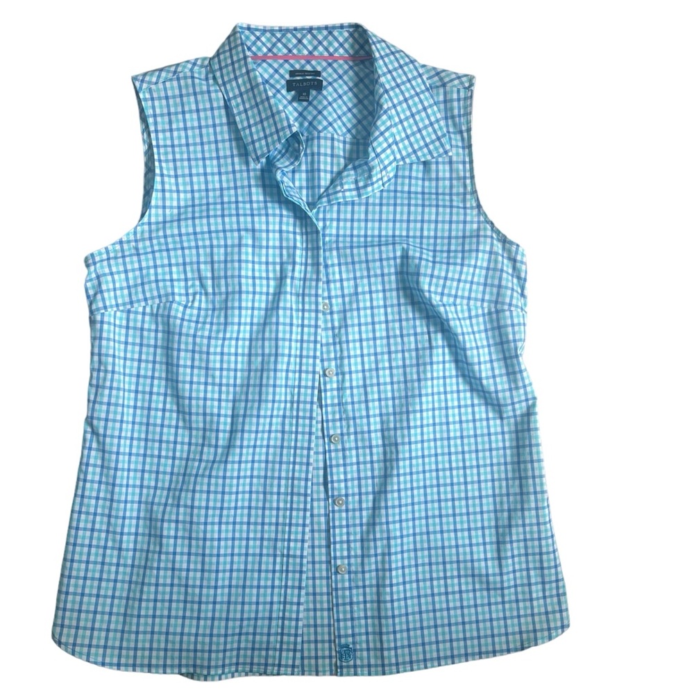Classics sleeveless button-down shirt, wrinkle resistant Talbots women’s size 10